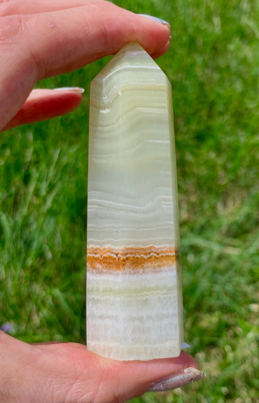 Green Banded Calcite Tower