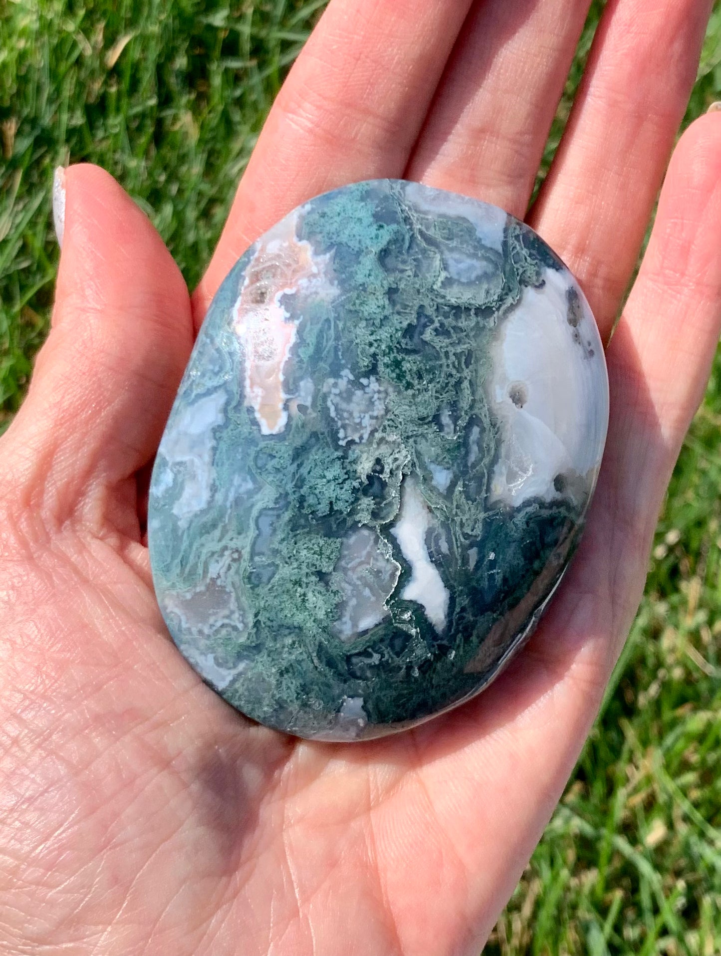 Moss Agate Palmstone