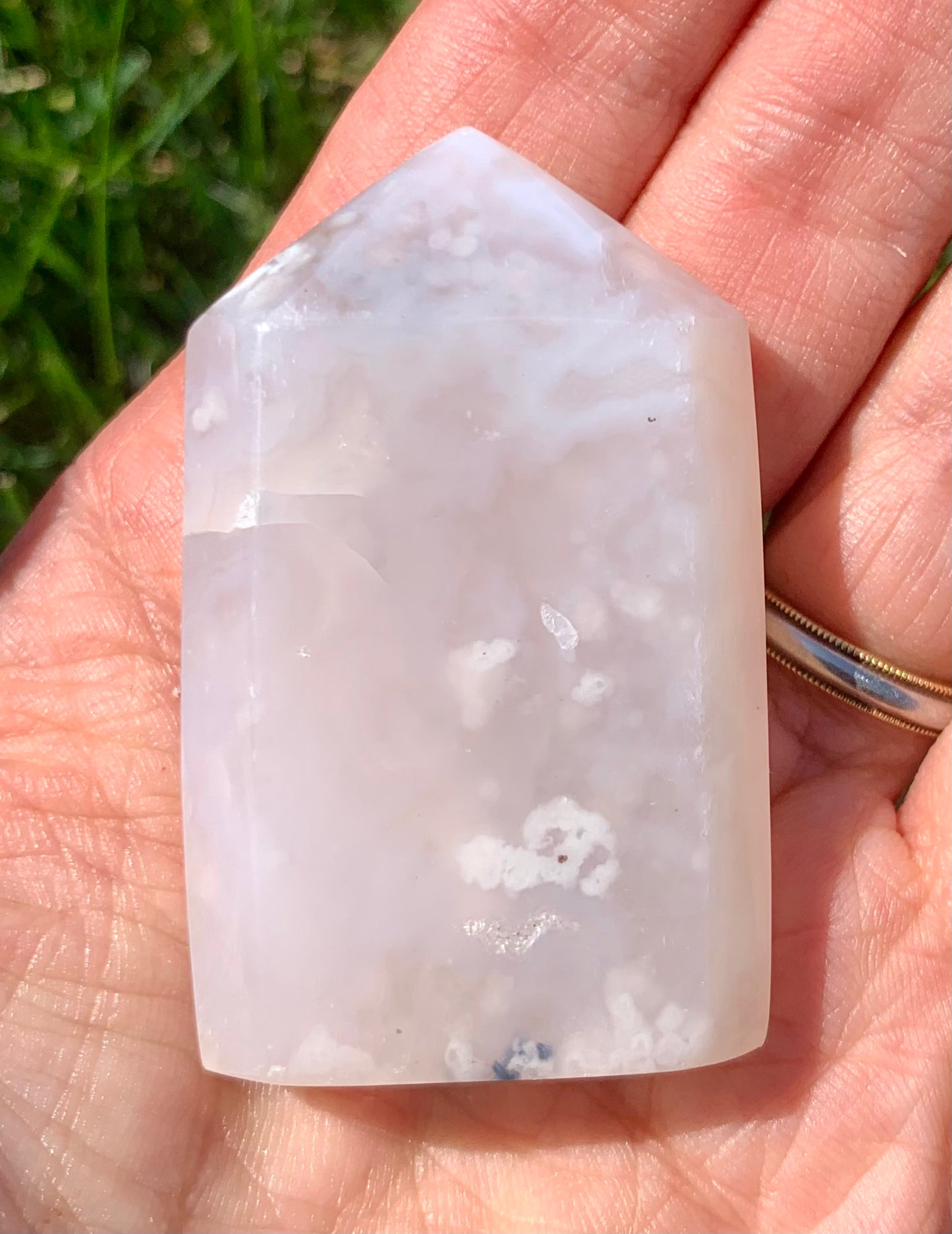 White Plume Agate Obelisk